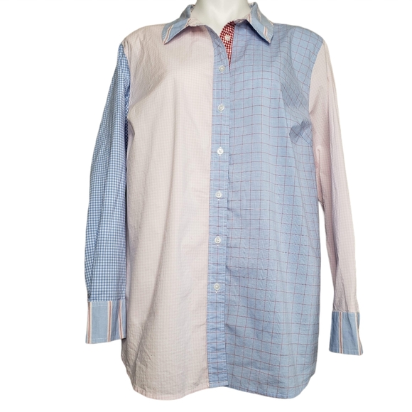 Lane Bryant Tops - Lane Bryant | Plaid Striped Color Blocked Top 20